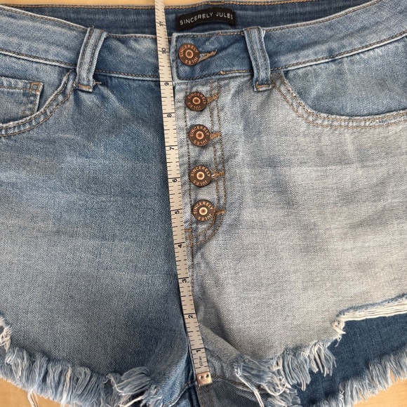Sincerely Jules Jean Denim Shorts button-fly high rise five pocket  size… - Picture 11 of 13